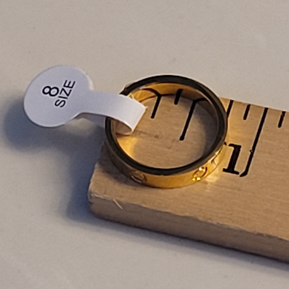 Love Ring w/ Screw Design Gold-tone Unisex Style Size 8 - Picture 7 of 12